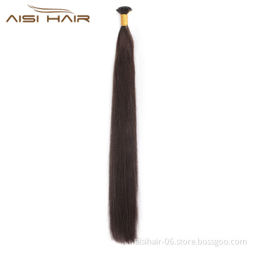 Aisi Hair 10A Unprocessed Black Human Hair Double Drawn Can Be Dyed Or Bleach I Tip Human Hair Extension 100g For Women